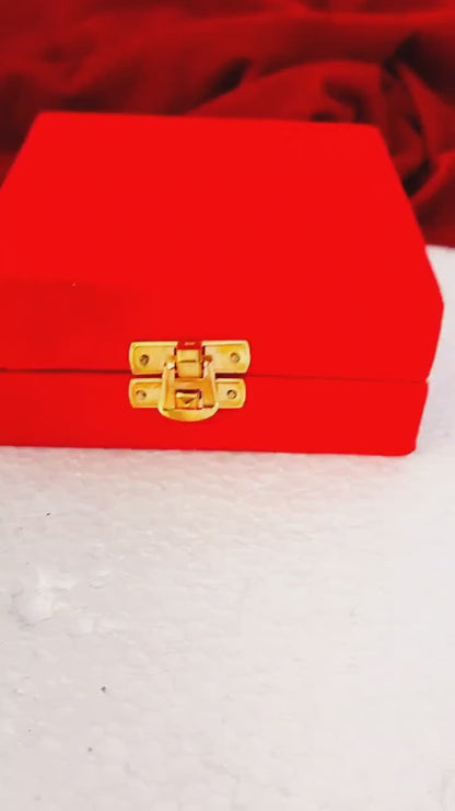 German Silver Combo of Swastik Diya with Two Haldi Kumkum Bowls in Velvet Box