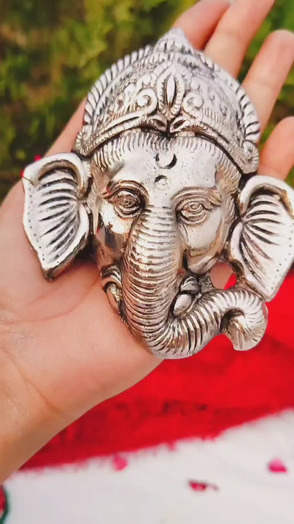 Set of 5 German Silver Wall Hanging Vinayak/ Ganesh ji - Affordable Ganesh Chaturthi Favors